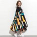 Brand Oversized Plus Size Women Striped Patchwork Casual Dresses