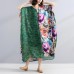 Women chiffon Robes Fitted V Neck Splicing Short Sleeves Printed Women Summer Dress