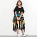 Brand Oversized Plus Size Women Striped Patchwork Casual Dresses