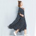 Women Fashion Print Cotton Linen Casual Dresses