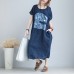 stylish blue linen shift dresses plus size linen cotton dress fine tie waist prints linen clothing dresses